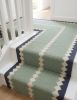 Handwoven Woolen Green Runner Rug | Rugs by Evergreen Carpets. Item made of wool compatible with boho and minimalism style