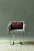 Papillonne Matt Chrome Chair | Dining Chair in Chairs by LAGU. Item made of fabric & steel
