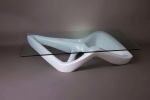 Amorph Net Coffee Table, Lacquered White | Tables by Amorph. Item made of wood & glass