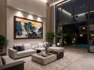 Hand-Painted Silk Flowing Springs Landscape Art on Silk/Xuan | Oil And Acrylic Painting in Paintings by Dynasty Artisan. Item composed of wood & fabric compatible with contemporary and eclectic & maximalism style