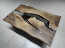 Clear Epoxy Resin Table, Walnut Dining Table, Custom Resin | Tables by LuxuryEpoxyFurniture. Item composed of wood & synthetic