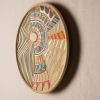 Solstice 15" Handcarved Stoneware Art Platter | Wall Sculpture in Wall Hangings by Clare and Romy Studio. Item composed of stoneware in boho or mid century modern style