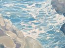 Enchanted, a blue seascape with birds | Oil And Acrylic Painting in Paintings by Gill Bustamante. Item made of canvas works with contemporary & country & farmhouse style