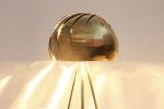 IRIS POD Floor Lamp : Unique Brass Floor Lamp | Modern Light | Lamps by lightexture. Item composed of walnut and brass in mid century modern or eclectic & maximalism style