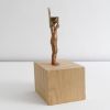 "Omino con sedia" (Tiny man with chair) | Sculptures by MARCANTONIO. Item made of wood & bronze
