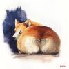 Corgi Butt | Oil And Acrylic Painting in Paintings by Paws By Zann Pet Portraits. Item made of synthetic