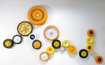 Interactive tires wall - For Argo ai, a self driving vehicle company | Wall Sculpture in Wall Hangings by ANTLRE - Hannah Sitzer | Argo AI in Palo Alto. Item made of metal with synthetic