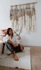 Natural Linen and Bamboo Fringes Fiber Art | Tapestry in Wall Hangings by Ranran Studio by Belen Senra. Item composed of bamboo and cotton