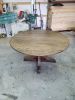 Round Brady Pedestal | Dining Table in Tables by Lumber2Love. Item made of wood works with mid century modern & contemporary style