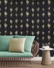Cootie | Gold On Black | Wallpaper in Wall Treatments by Weirdoh Birds. Item made of synthetic