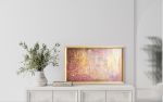 Gold Framed Metallic Rose Gold Wall Art | Oil And Acrylic Painting in Paintings by NAMYOONSOOART. Item composed of wood and synthetic