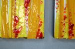 Fused glass wall art Set of 5 vertical panels | Glasswork in Wall Treatments by Jullia Tyasko. Item composed of wood and glass in contemporary or modern style