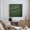 Dark green 3d wall art minimalist tart | Mixed Media in Paintings by Serge Bereziak. Item composed of canvas compatible with boho and minimalism style