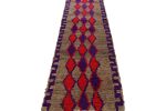 Vintage Moroccan Runner with Polychromatic Diamond Patterns | Area Rug in Rugs by Rug and Kilim