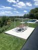 White 8-Seater Rectangle with Teak Wood | Picnic Table in Tables by SwingTables. Item made of wood with steel