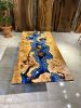 Ultra Blue  Epoxy Dining and Kitchen Table - Made To Order | Dining Table in Tables by Gül Natural Furniture. Item composed of wood and metal in country & farmhouse or coastal style