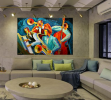 Abstract Jazz Canvas Art Print by Leon Zernitsky | Prints in Paintings by Leon Zernitsky Art. Item compatible with contemporary style