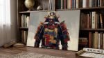Heritage Japanese Armor I: Impasto Oil Painting, Samurai | Oil And Acrylic Painting in Paintings by Dynasty Artisan. Item composed of linen compatible with contemporary and japandi style
