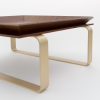 The "Le Tray Table" Coffee Table - Curved Legs | Tables by Marie Burgos Design and Collection. Item made of oak wood with brass