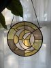 Rosy Moon Suncatcher | Wall Sculpture in Wall Hangings by Annie Sinton Glass. Item made of glass
