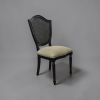 Retro Carved-Leg Cane Back Dining Chair | Chairs by Kleinhaus Furniture. Item composed of wood & fabric compatible with country & farmhouse and eclectic & maximalism style