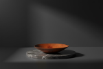 Handcrafted Flat Pearwood Bowl | Dinnerware by Holzkunst Samuel Meisinger. Item composed of wood in contemporary or art deco style