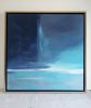 Ocean I - Framed Original Painting on Canvas, 24"x24" | Oil And Acrylic Painting in Paintings by 330art. Item made of canvas works with contemporary & country & farmhouse style