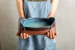 Terracotta Blue Ceramic Casserole Dish | Pan in Cookware by ShellyClayspot. Item made of stoneware works with modern & rustic style