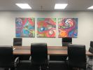 Abstract Triptych paintings | Oil And Acrylic Painting in Paintings by Float boater murals | Titan Worldwide in Cerritos. Item made of canvas