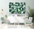 "Viridian" Glass and Metal Wall Sculpture | Wall Hangings by Karo Studios. Item composed of metal and glass