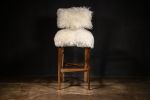 Modern Dining Stool in Exotic Wood and Sheepskin from Costan | Bar Stool in Chairs by Costantini Design. Item composed of wood and leather in contemporary or modern style
