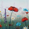 Summer Evening original floral painting on canvas | Oil And Acrylic Painting in Paintings by DaggArt. Item composed of canvas & synthetic