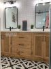 Model #1061 - Custom Double Sink Vanity | Countertop in Furniture by Limitless Woodworking. Item made of maple wood works with mid century modern & contemporary style