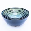 Turquoise And Black Nesting Set | Bowl in Dinnerware by Tina Fossella Pottery. Item made of stoneware