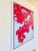 Sunrise Japanese Maple II: Framed to 38 x 38" | Oil And Acrylic Painting in Paintings by Christine So. Item composed of canvas in contemporary or japandi style