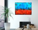 Blue and Red | Oil And Acrylic Painting in Paintings by Robin Jorgensen. Item composed of canvas