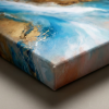 Azure Currents — Abstract Canvas Artwork in Blue and Coral | Prints in Paintings by Alpenglow Workshop. Item composed of canvas in contemporary or coastal style