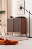 TONN HIGH 101 - Record player stand, vinyl record storage ma | Media Console in Storage by Mo Woodwork. Item composed of oak wood in minimalism or mid century modern style