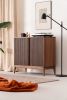 TONN HIGH 101 - Record player stand, vinyl record storage ma | Media Console in Storage by Mo Woodwork. Item composed of oak wood in minimalism or mid century modern style