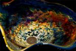 "Orion's Nebula" ~ Custom Blown Glass Sink | Water Fixtures by White Elk's Visions in Glass - Glass Artisan, Marty White Elk Holmes & COO, Jo Pierce