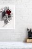 Sabine - Crimson Flower | Watercolor Painting in Paintings by Bridget Davies Art. Item made of fabric with paper works with boho & contemporary style