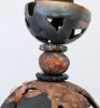 "Totems of Hidden Miracle" 3-Piece Sculptural Composition | Public Sculptures by SevaCeramics. Item composed of copper and ceramic in minimalism or japandi style