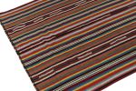 1950s Vintage chaput Kilim style in Multicolor striations | Area Rug in Rugs by Rug and Kilim