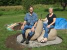 Pear Seats | Public Sculptures by Jim Sardonis. Item composed of bronze and granite