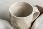 TWO Large Handformed Pottery White Coffee Mugs | Drinkware by ShellyClayspot. Item made of stoneware works with modern & rustic style