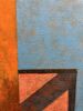 Corner in Rust and Cobalt | Oil And Acrylic Painting in Paintings by Rich Godfrey. Item made of canvas works with mid century modern style