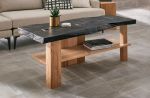 Blackened Live Edge Maple Coffee Table | Tables by LIRIO Design House+. Item made of maple wood works with mid century modern & contemporary style
