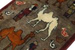 Vintage Gabbeh Tribal rug in Brown with Multicolor Pictorial | Area Rug in Rugs by Rug and Kilim