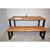 Reclaimed Box-Steel Dining Table | Tables by Riz and Mica •Make•. Item composed of oak wood & steel