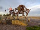 Bison and Grizzly | Public Sculptures by Wendy Klemperer Art Inc | Great Falls International Airport in Great Falls. Item composed of steel
